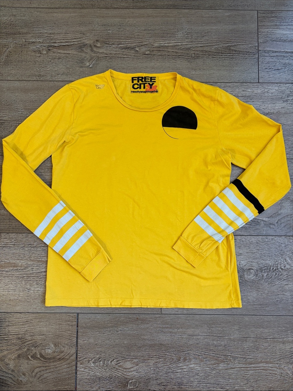FREECITY Sending Light Yellow Long Sleeve Tee Life Nature Love Free City
